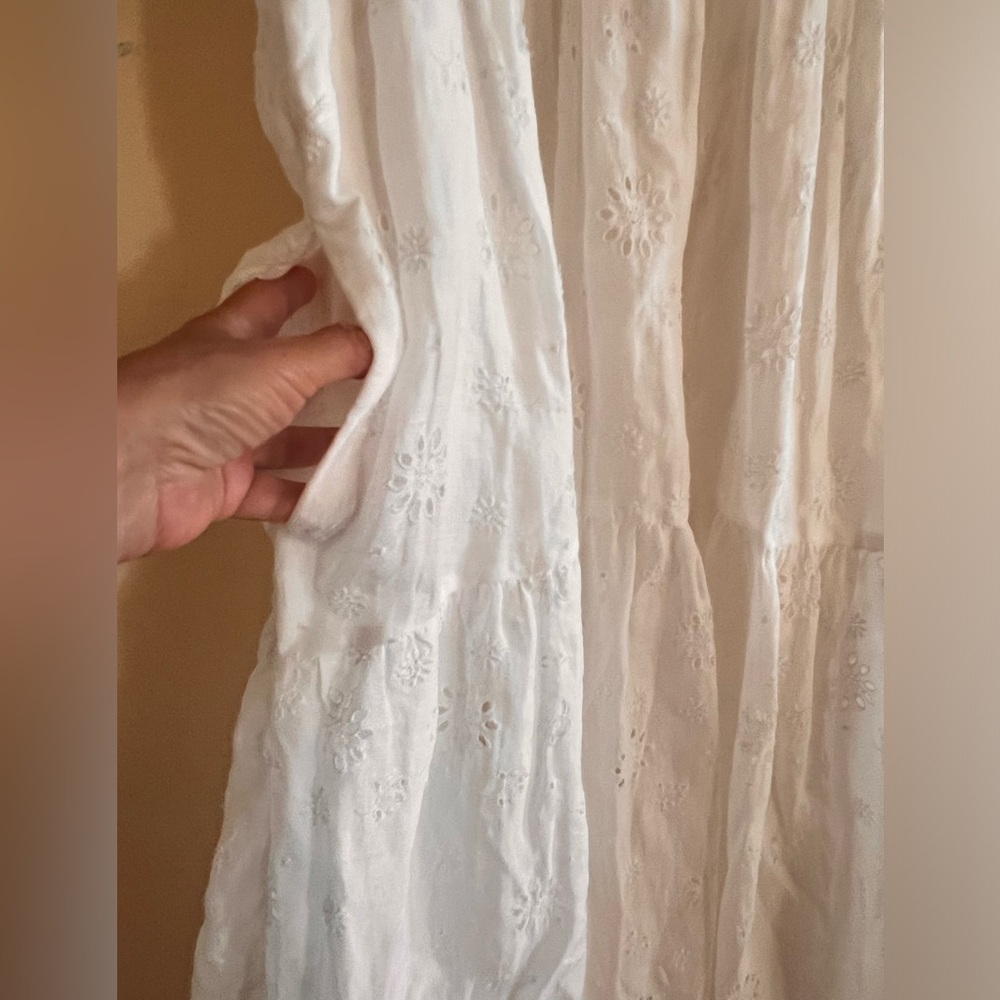 NWT $568 Frame V Neck Puff sleeve maxi dress white size X Small - Picture 11 of 12